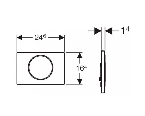 Клавиша Geberit Sigma Type 10 115.758.KK.5, одинарный смыв, рамка-белая/кнопка-белая/кольцо-золото