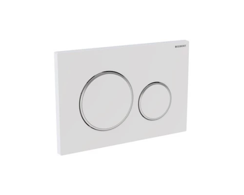 Клавиша Geberit Sigma Type 20 115.882.KJ.1 рамка и кнопки: белые, обод: хром глянцевый, двойной смыв