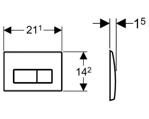 Кнопка смыва Geberit Sigma Type 50 115.788.00.1 без вкладыша, под покрытие хром