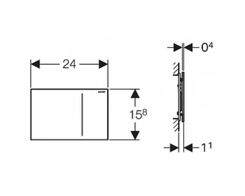 Клавиша Geberit Sigma Type 70 115.625.SJ.1, двойной смыв, стекло/алюминий, цвет черный