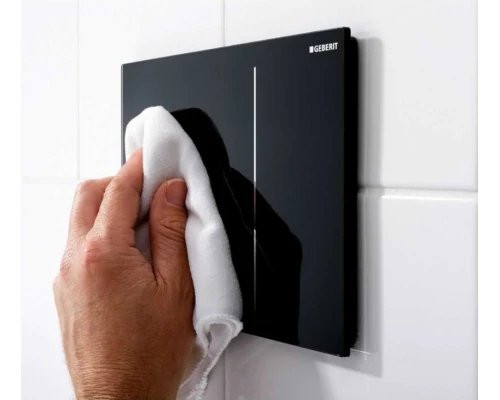 Клавиша Geberit Sigma Type 70 115.625.SJ.1, двойной смыв, стекло/алюминий, цвет черный