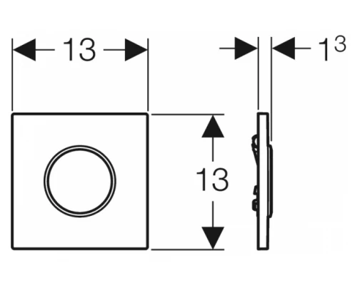 Клавиша смыва Geberit 116.023.FW.1 для писсуара Mambo, нержавеющая сталь
