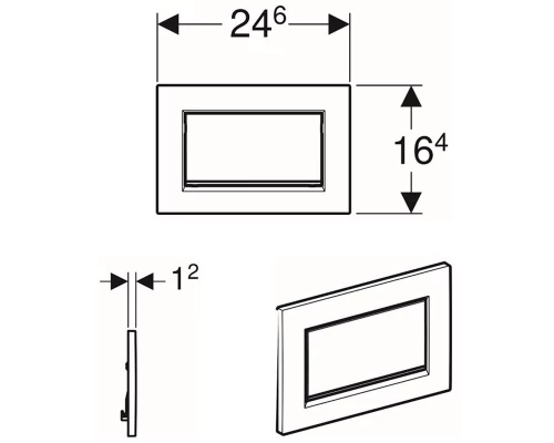 Клавиша Geberit Sigma Type 30 115.893.JT.1, белый, смыв/стоп (не оставляет отпечатки пальцев)