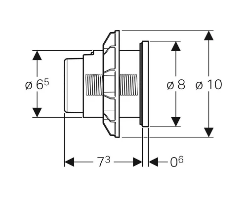 Клавиша смыва Geberit Type 01 дистанционная, хром матовый, 116.050.46.1