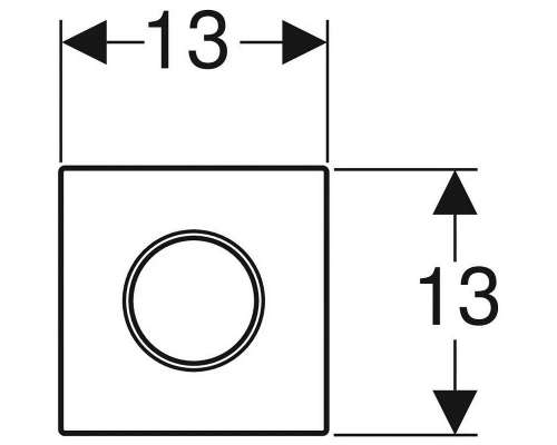 Ручной пневмопривод Geberit Type 10 для писсуара, клавиша и кольцо - хром матовый, панель - белая, 116.015.KL.1