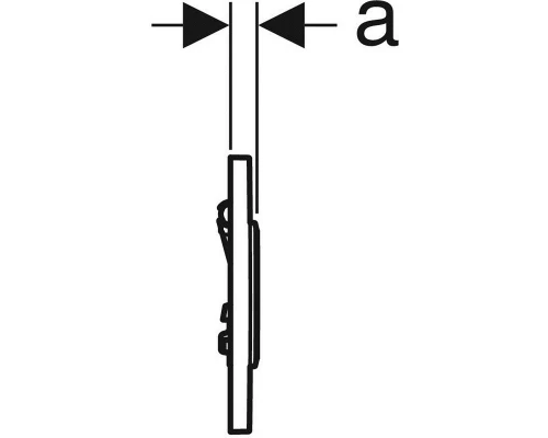 Ручной пневмопривод Geberit Type 10 для писсуара, клавиша и кольцо - хром матовый, панель - белая, 116.015.KL.1