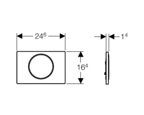 Клавиша Geberit Sigma Type 10 115.758.KJ.5, одинарный смыв, рамка-белая/кнопка-белая/кольцо-глянцевый хром