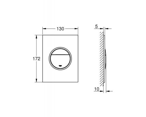 Кнопка для инсталляции Grohe Nova Cosmopolitan S 37601P00, вертикальная, матовый хром