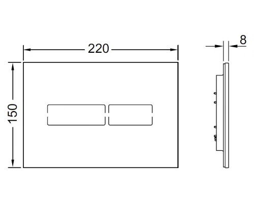 Кнопка смыва TECE Lux Mini, бесконтактная, черная, 9240961