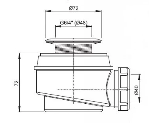Сифон для душевого поддона Alcaplast A46 d50, с нержавеющей peшeткой