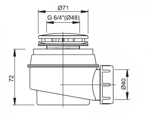 Сифон для душевого поддона Alcaplast A47CR d50, хром