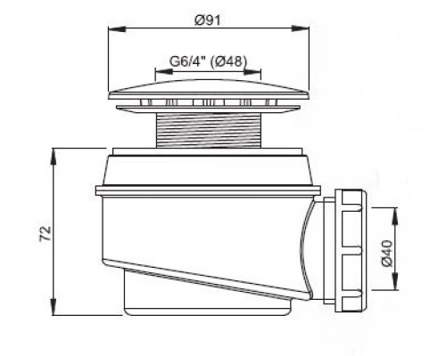 Сифон для душевого поддона Alcaplast A47CR d60, хром