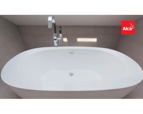 Слив-перелив AlcaPlast A516CKM Click/Clack с плоским переливом, хром