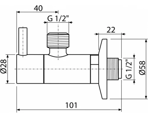 Вентиль угловой Alcaplast ARV001B 1/2 дюйма, белый