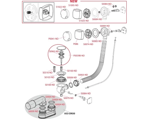 Слив-перелив Alcaplast A51CRM, полуавтомат, хром