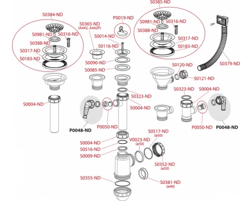 Сифон для кухонной мойки AlcaPlast A447