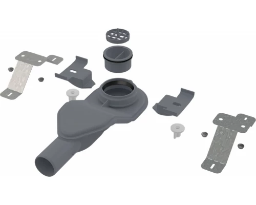 Cифон экстра низкий для водоотведения в душевых на уровне пола Alcaplast APZ-S6 DN40 и комплект регулируемых ног
