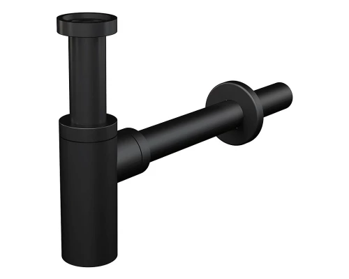 Сифон для раковины AlcaPlast A400BLACK DN32 Design цельнометаллический, цвет - черный матовый