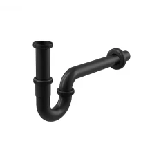 Сифон для раковины AlcaPlast A4320BLACK, DN32, U-форма с накидной гайкой 5/4 дюйма, цвет - черный матовый