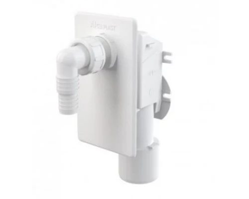 Сифон для стиральной машины Alcaplast APS4, под штукатурку, белый
