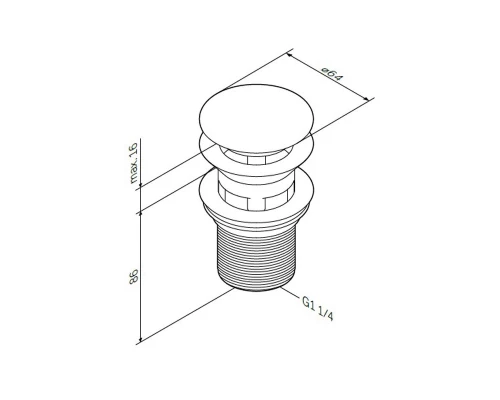 Донный клапан для раковины Am.Pm F0700164 нажимной хром
