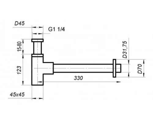 Сифон для раковины BelBagno BB-SMQ2-NERO, черный