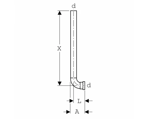 Промежуточный участок смывного патрубка Geberit 119.704.16.1