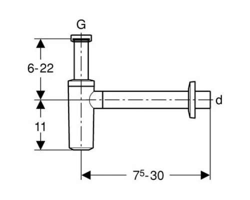 Сифон для раковины Geberit Uniflex 151.034.21.1 для раковины, хром