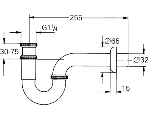 Сифон Grohe Grohe 28947000 для раковины трубчатый