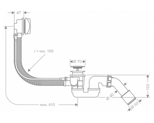 Слив-перелив Hansgrohe Flexaplus 58143000