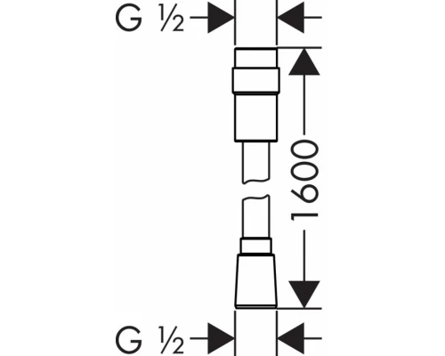 Душевой шланг с контролем напора воды Hansgrohe Isiflex 28248000 1600 мм