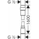 Душевой шланг с контролем напора воды Hansgrohe Isiflex 28248000 1600 мм