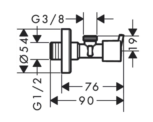 Угловой вентиль Hansgrohe 13901000