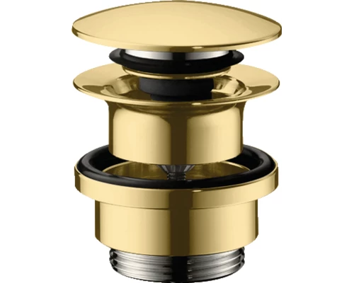 Донный клапан Hansgrohe Push-Open, универсальный, золото полированное, 50100990