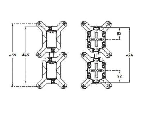 Комплект Jacob Delafon Modulo 98788D-NF для объединения двух универсальных систем скрытого монтажа