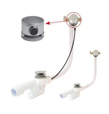 Слив-перелив с функцией наполнения ванны Jacob Delafon E6D134-CP