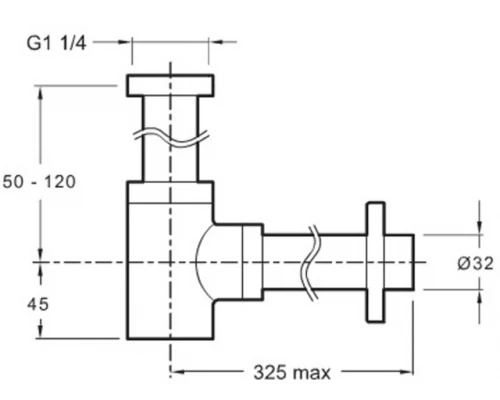 Сифон для раковины Jacob Delafon E78297-CP бутылочный, хром