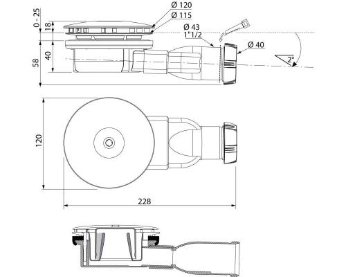 Сифон для поддона Radaway R400Black