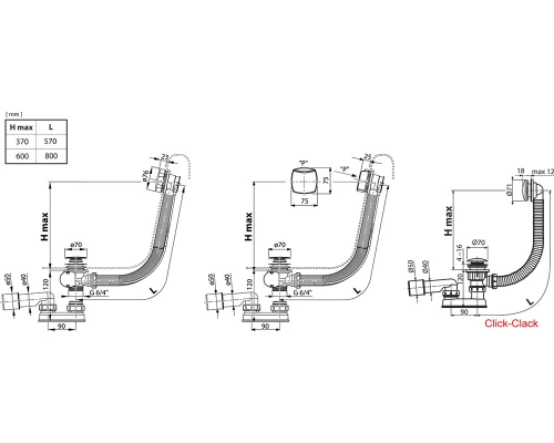 Слив-перелив для ванны Ravak, 80 см, круглый, хром, X01318