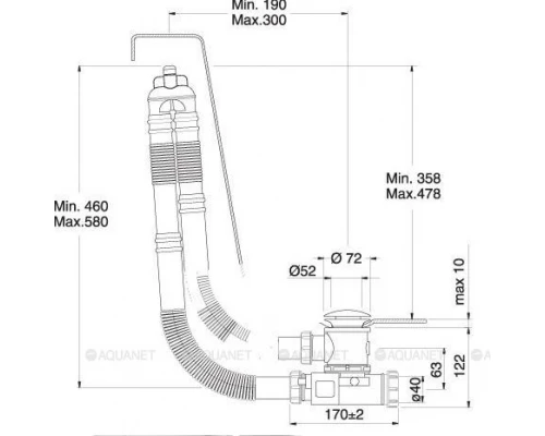 Заполнение для ванны Ravak Warm Flow, хром, X01376