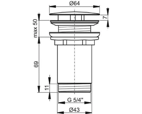 Донный клапан Ravak, без перелива, хром, X01439
