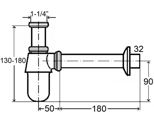 Сифон для раковины Viega 100674, хром