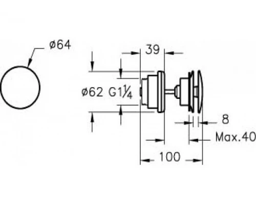 Донный клапан Vitra для раковины, универсальный, хром, A45149