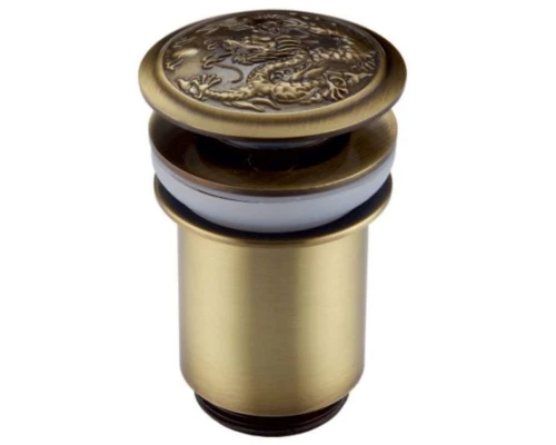 Донный клапан Zorg Antic AZR 1 BR с переливом, античная бронза