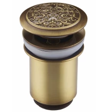 Донный клапан Zorg Antic AZR 2, с переливом, бронза/серебро