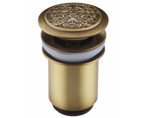 Донный клапан Zorg Antic AZR 2, с переливом, бронза/серебро