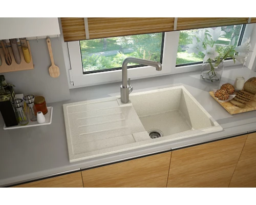 Кухонная мойка Акватон Верона прямоугольная с крылом, песочный, 1A710032VR220