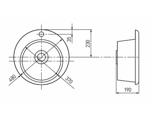 Кухонная мойка Акватон Иверия круглая, терракот, 1A711032IV270