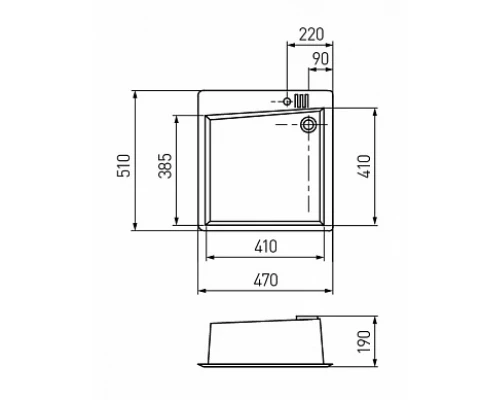 Кухонная мойка Акватон Парма квадратная, жемчуг, 1A713032PM240