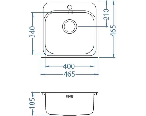 Мойка кухонная Alveus BASIC 140 LEI-90 465 x 465 1100905
